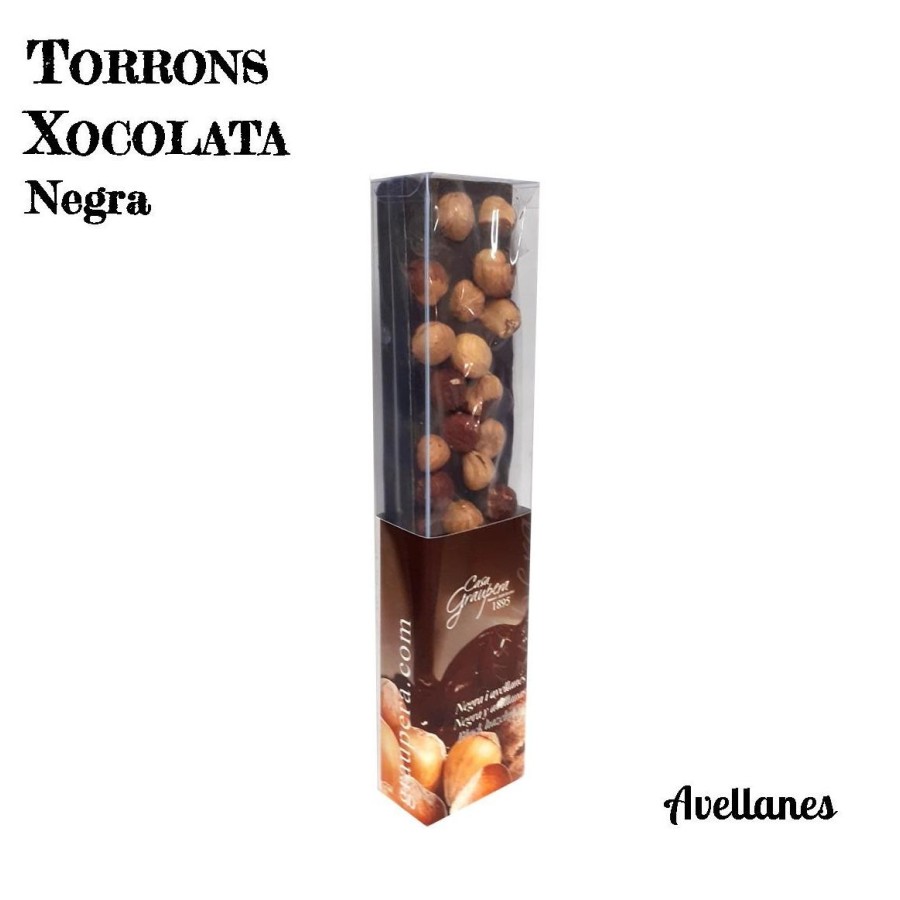 Torró xocolata negra i avellanes petit