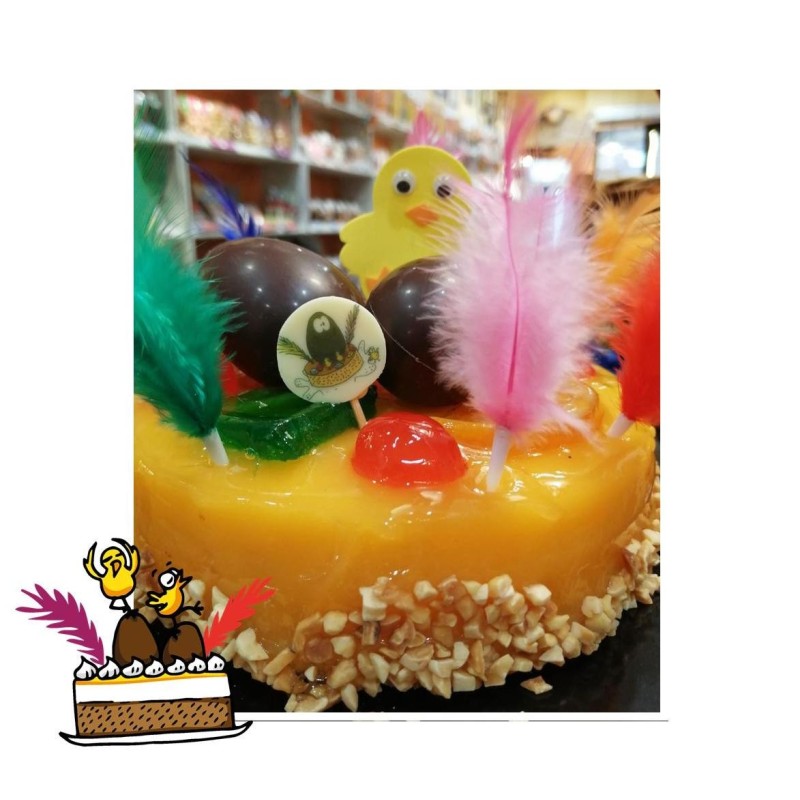 Pastís per Pasqua Decorat Premium - GEMA amb FRUITA CONFITADA