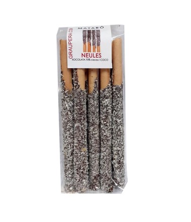Neules Banyades amb Xocolata Negra 70% i coco - Bossa