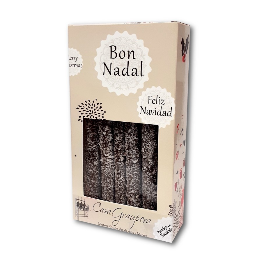 Neules Banyades amb Xocolata Negra 72% i Coco - Capseta Neules Banyades amb Xocolata Negra 72% i Coco - Capseta