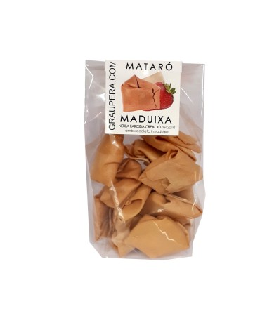 Neula farcida de xocolata blanca i maduixes del Maresme bossa