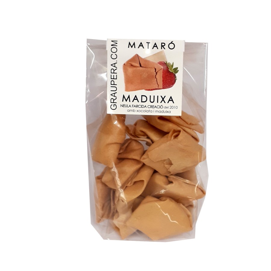 Neula farcida de xocolata blanca i maduixes del Maresme bossa Neula farcida de xocolata blanca i maduixes del Maresme bossa