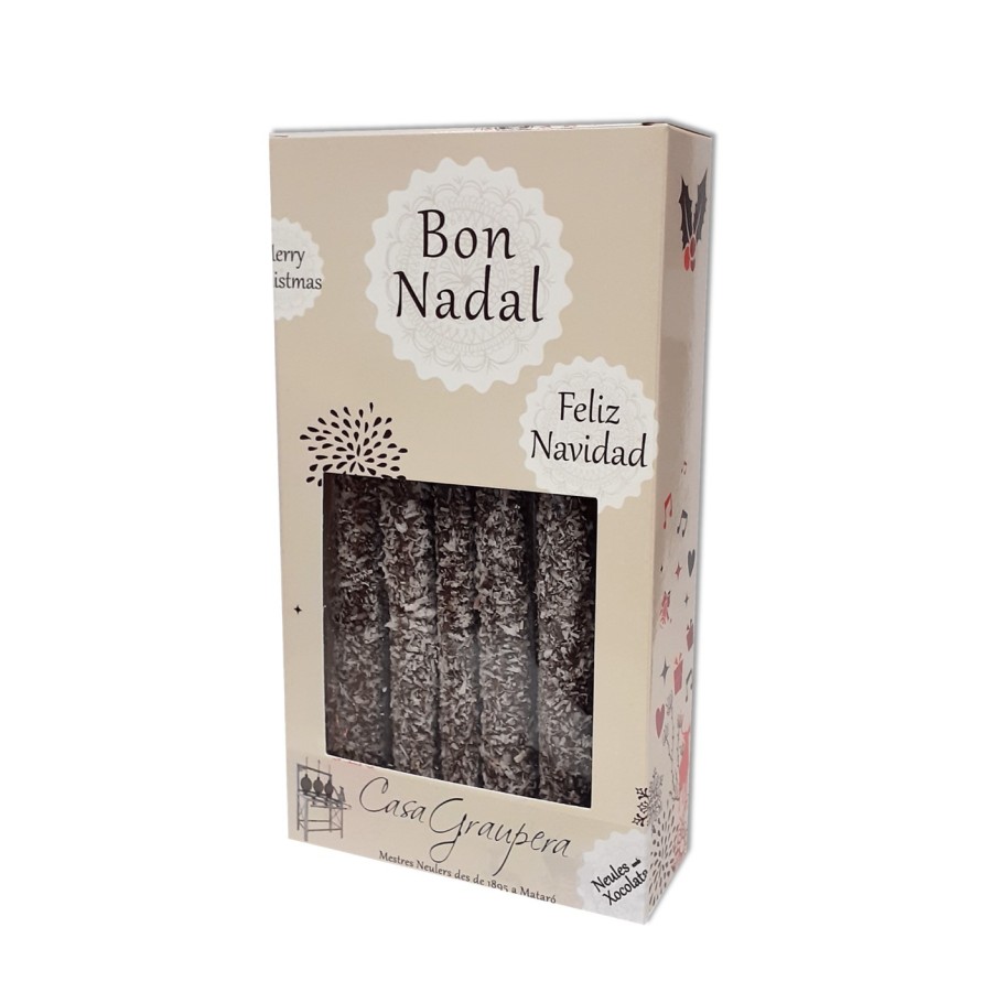 Neules Banyades amb Xocolata Negra 72% i Coco - Capseta
