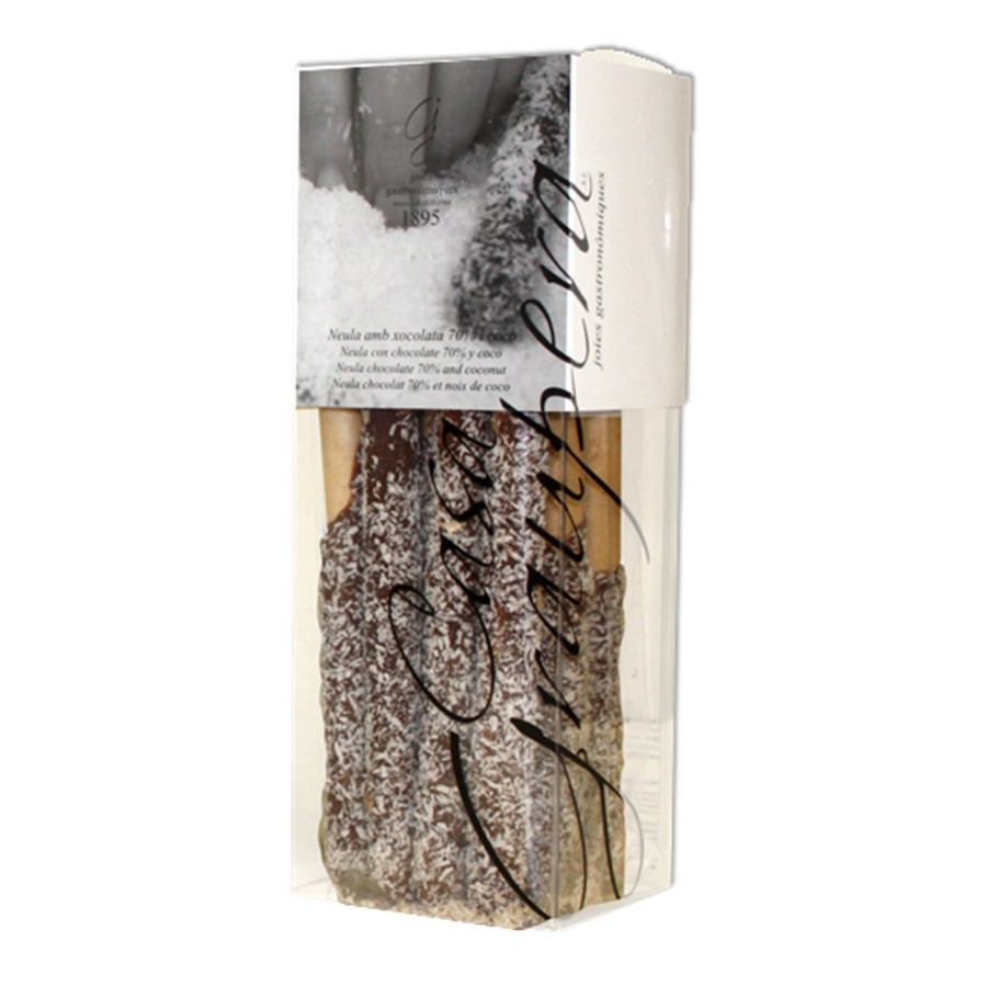 Neules Banyades amb Xocolata Negra 72% - Capsa Lux