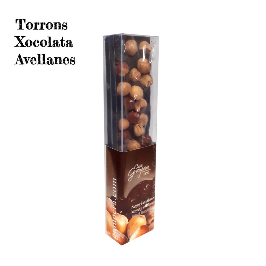 Torró xocolata negra i avellanes petit