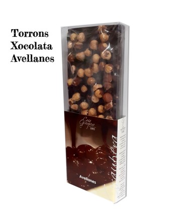 Torró xocolata negra i avellanes petit