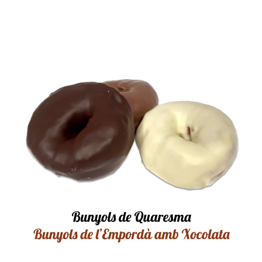 Bunyols de l'Empordà Banyats amb Xocolata Bossa 250gr