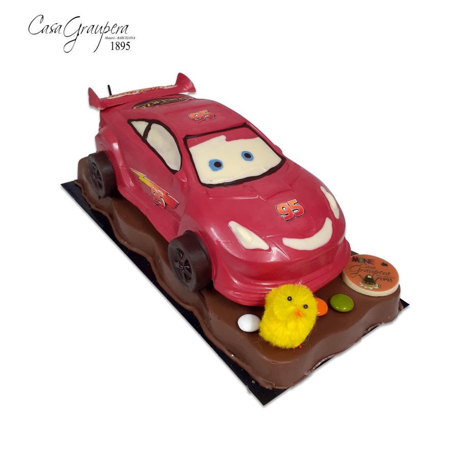 Coche de Carreras Pintado - Chocolate Blanco y Chocolate Negro