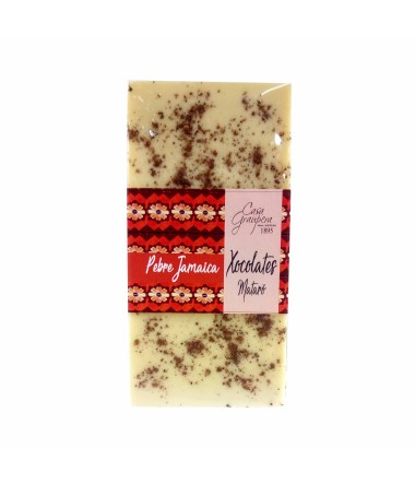 Xocolata blanca 28% amb pebre de Jamaica