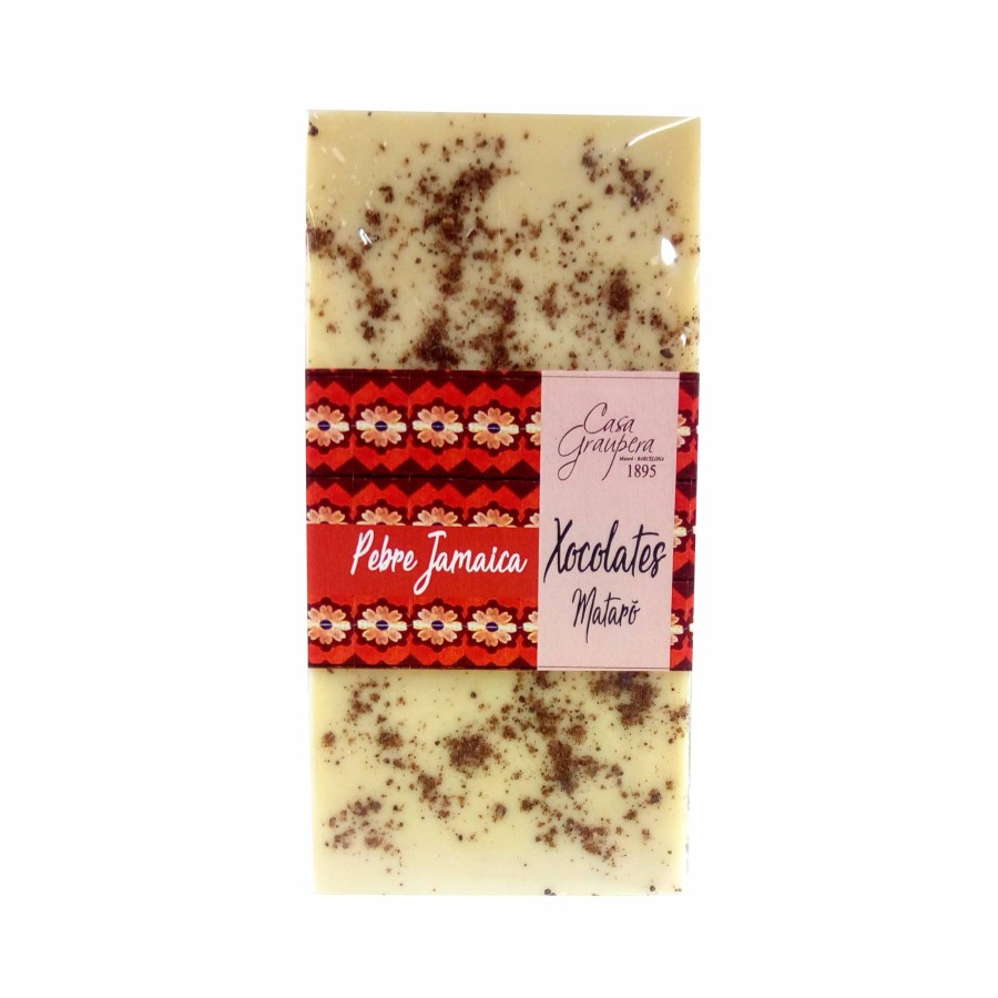 Xocolata blanca 28% amb pebre de Jamaica Xocolata blanca 28% amb pebre de Jamaica