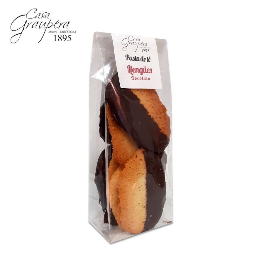 Llengues de vainilla amb xocolata - pasta de te Llengues de vainilla amb xocolata - pasta de te